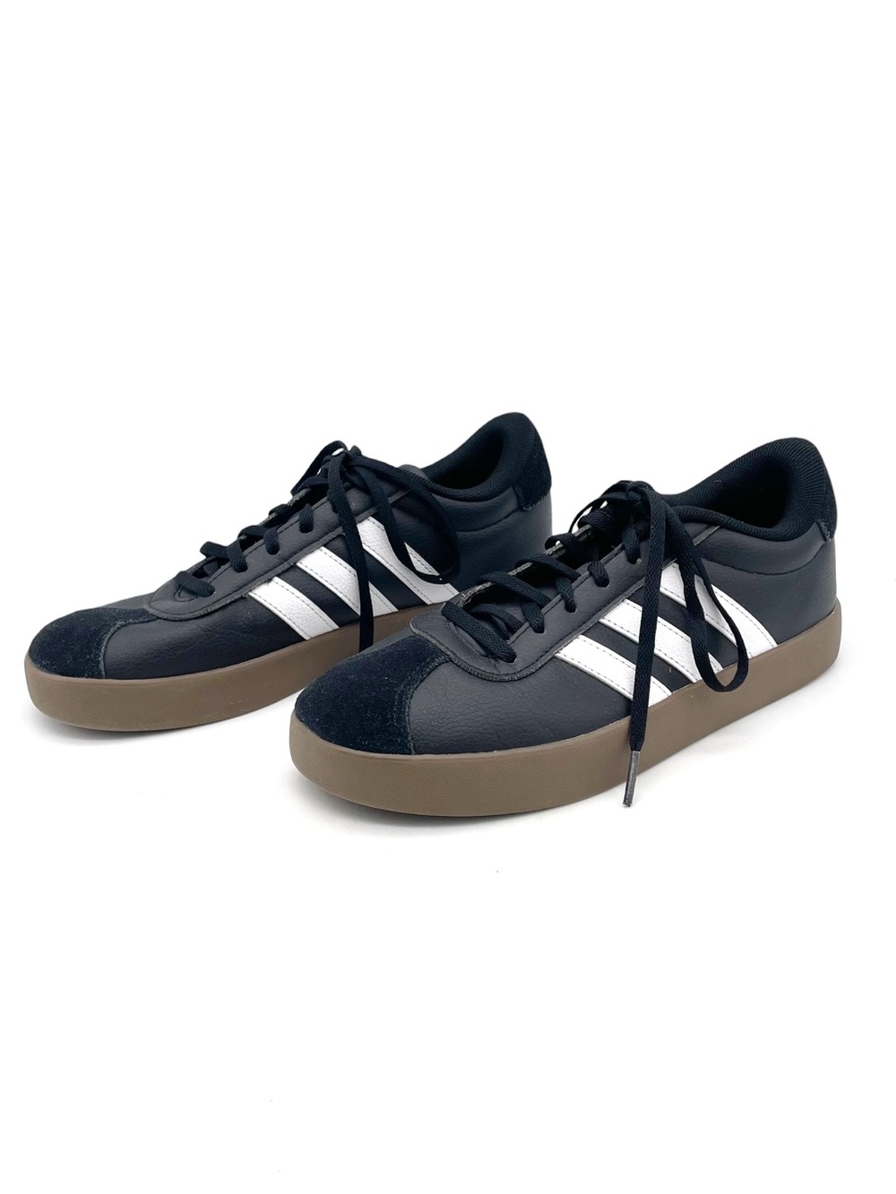 Adidas VL Court 3.0 Big Kids Youth Size 6 Black White Gum Sneakers Shoes - Picture 2 of 16